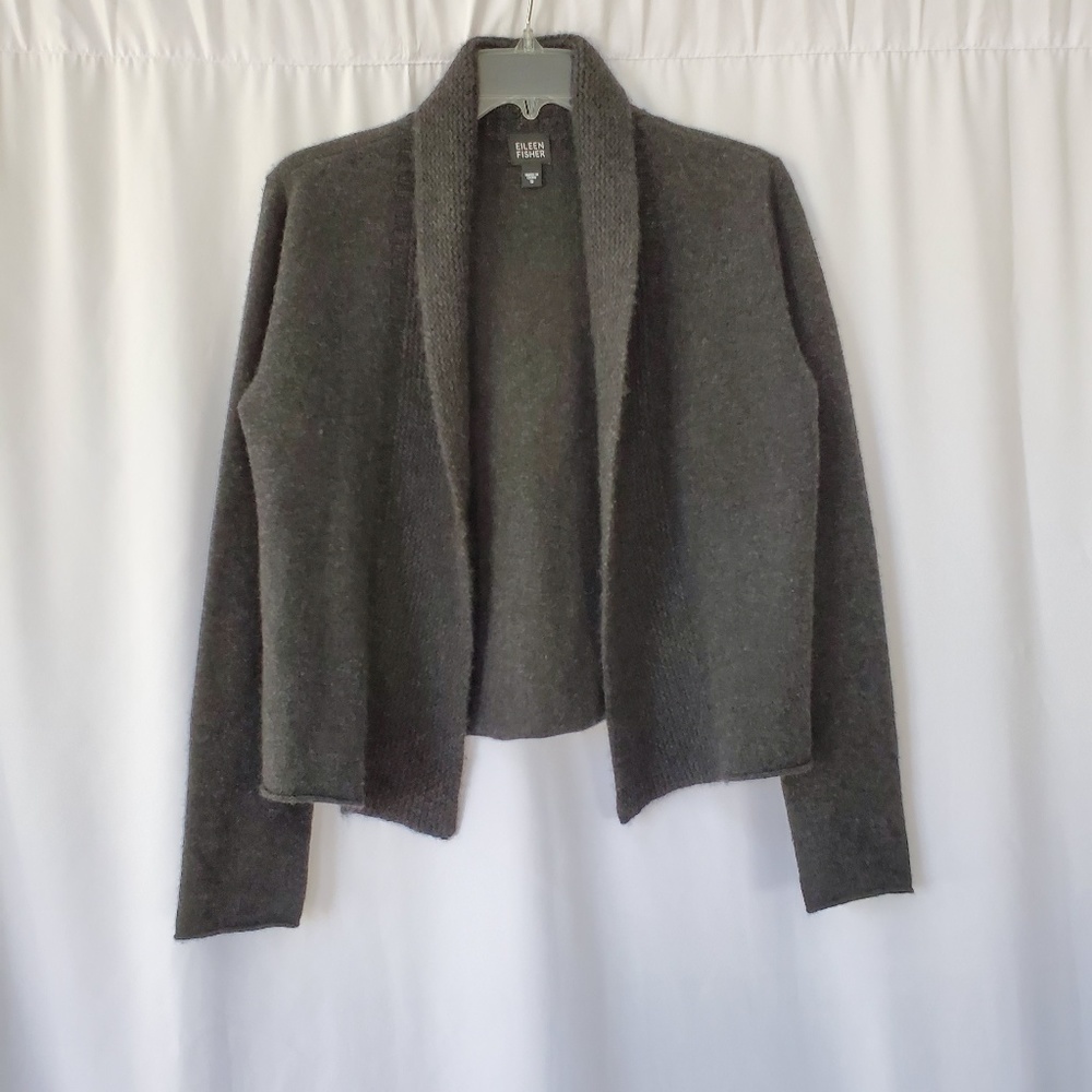EILEEN FISHER 100% cashmere size S open cardigan